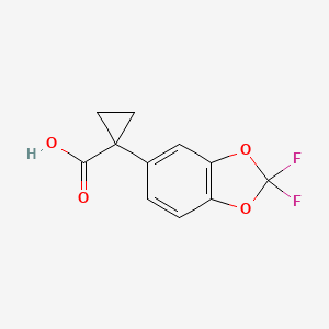 1-(2,2-Difluorobenzo[1,3]dioxol-5-yl)-cyclopropanecarboxylic acid chemical structure (CAS 862574-88-7)