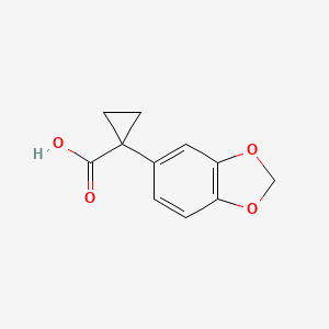 1-(1,3-Benzodioxol-5-yl)cyclopropanecarboxylic Acid chemical structure (CAS 862574-89-8)