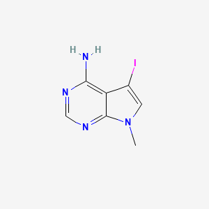 5-Iodo-7-methyl-7H-pyrrolo[2,3-d]pyrimidin-4-amine chemical structure (CAS 862729-13-3)