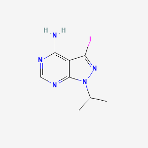 3-Iodo-1-isopropyl-1H-pyrazolo[3,4-d]pyrimidin-4-amine chemical structure (CAS 862730-04-9)