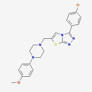 3-(4-Bromophenyl)-6-((4-(4-methoxyphenyl)piperazin-1-yl)methyl)thiazolo[2,3-c][1,2,4]triazole chemical structure (CAS 862808-01-3)