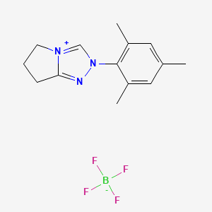 2-Mesityl-6,7-dihydro-5H-pyrrolo[2,1-c][1,2,4]triazol-2-ium tetrafluoroborate chemical structure (CAS 862893-80-9)
