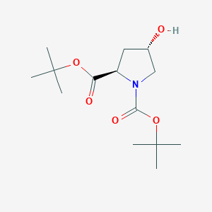 Di-tert-butyl (2R,4S)-4-hydroxypyrrolidine-1,2-dicarboxylate chemical structure (CAS 862996-27-8)