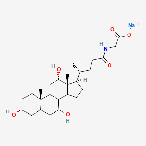 Sodium ((4R)-4-((3R,7R,10S,12S,13R,17R)-3,7,12-trihydroxy-10,13-dimethylhexadecahydro-1H-cyclopenta[a]phenanthren-17-yl)pentanoyl)glycinate chemical structure (CAS 863-57-0)