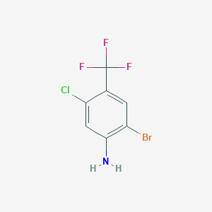 2-Bromo-5-chloro-4-(trifluoromethyl)aniline chemical structure (CAS 863111-48-2)