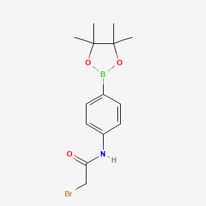2-Bromo-N-(4-(4,4,5,5-tetramethyl-1,3,2-dioxaborolan-2-yl)phenyl)acetamide chemical structure (CAS 863118-14-3)