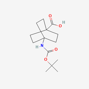 4-((tert-Butoxycarbonyl)amino)bicyclo[2.2.2]octane-1-carboxylic acid chemical structure (CAS 863304-76-1)