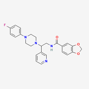 N-(2-(4-(4-Fluorophenyl)piperazin-1-yl)-2-(pyridin-3-yl)ethyl)benzo[d][1,3]dioxole-5-carboxamide chemical structure (CAS 863558-02-5)