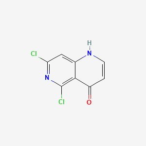 5,7-Dichloro-1,6-naphthyridin-4(1H)-one chemical structure (CAS 863785-66-4)