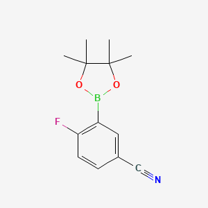 4-Fluoro-3-(4,4,5,5-tetramethyl-1,3,2-dioxaborolan-2-yl)benzonitrile chemical structure (CAS 863868-29-5)