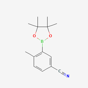 4-Methyl-3-(4,4,5,5-tetramethyl-1,3,2-dioxaborolan-2-yl)benzonitrile chemical structure (CAS 863868-32-0)