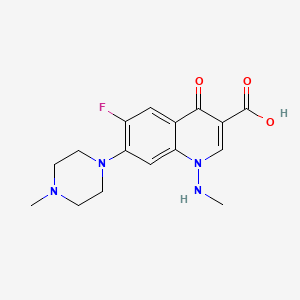 6-Fluoro-1-(methylamino)-7-(4-methylpiperazin-1-yl)-4-oxo-1,4-dihydroquinoline-3-carboxylic acid chemical structure (CAS 86393-37-5)