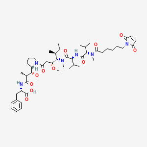 (S)-2-((2R,3R)-3-((S)-1-((3R,4S,5S)-4-((S)-2-((S)-2-(6-(2,5-dioxo-2,5-dihydro-1H-pyrrol-1-yl)-N-methylhexanamido)-3-methylbutanamido)-N,3-dimethylbutanamido)-3-methoxy-5-methylheptanoyl)pyrrolidin-2-yl)-3-methoxy-2-methylpropanamido)-3-phenylpropanoic acid chemical structure (CAS 863971-19-1)