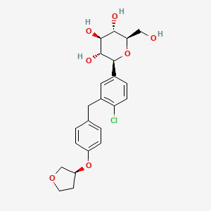(2S,3R,4R,5S,6R)-2-(4-Chloro-3-(4-(((S)-tetrahydrofuran-3-yl)oxy)benzyl)phenyl)-6-(hydroxymethyl)tetrahydro-2H-pyran-3,4,5-triol chemical structure (CAS 864070-44-0)