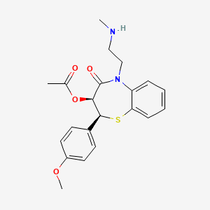 (2S,3S)-2-(4-Methoxyphenyl)-5-(2-(methylamino)ethyl)-4-oxo-2,3,4,5-tetrahydrobenzo[b][1,4]thiazepin-3-yl acetate chemical structure (CAS 86408-45-9)