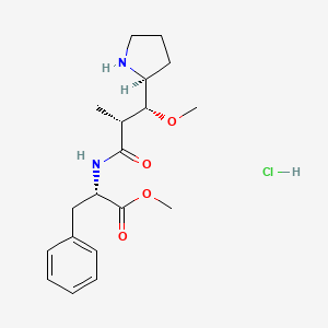 (S)-Methyl 2-((2R,3R)-3-methoxy-2-methyl-3-((S)-pyrrolidin-2-yl)propanamido)-3-phenylpropanoate hydrochloride chemical structure (CAS 864238-20-0)
