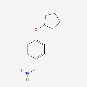 4-(Cyclopentyloxy)benzylamine chemical structure (CAS 864266-60-4)
