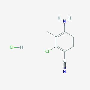 4-Amino-2-chloro-3-methylbenzonitrile hydrochloride chemical structure (CAS 864361-78-4)
