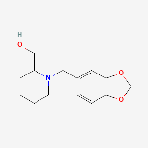 (1-(Benzo[d][1,3]dioxol-5-ylmethyl)piperidin-2-yl)methanol chemical structure (CAS 864410-68-4)