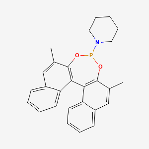 1-((11bR)-2,6-Dimethyldinaphtho[2,1-d:1',2'-f][1,3,2]dioxaphosphepin-4-yl)piperidine chemical structure (CAS 864529-90-8)