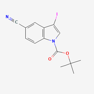 tert-Butyl 5-cyano-3-iodo-1H-indole-1-carboxylate chemical structure (CAS 864685-26-7)