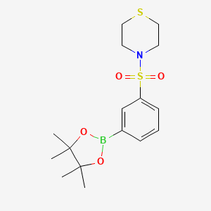 4-((3-(4,4,5,5-Tetramethyl-1,3,2-dioxaborolan-2-yl)phenyl)sulfonyl)thiomorpholine chemical structure (CAS 864754-37-0)