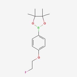 2-(4-(2-Fluoroethoxy)phenyl)-4,4,5,5-tetramethyl-1,3,2-dioxaborolane chemical structure (CAS 864754-47-2)