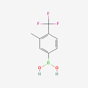 (3-Methyl-4-(trifluoromethyl)phenyl)boronic acid chemical structure (CAS 864759-67-1)