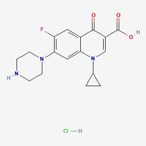 1-Cyclopropyl-6-fluoro-4-oxo-7-(piperazin-1-yl)-1,4-dihydroquinoline-3-carboxylic acid xhydrochloride chemical structure (CAS 86483-48-9)
