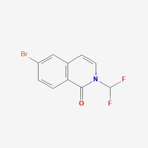 6-Bromo-2-(difluoromethyl)isoquinolin-1(2H)-one chemical structure (CAS 864867-08-3)
