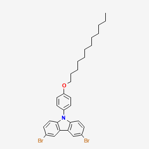 3,6-Dibromo-9-(4-dodecyloxyphenyl)-9H-carbazole chemical structure (CAS 865163-47-9)