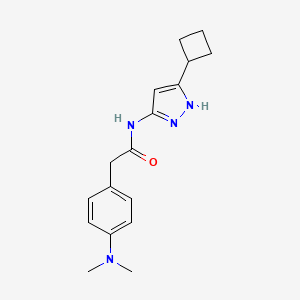 N-(5-Cyclobutyl-1H-pyrazol-3-yl)-2-(4-(dimethylamino)phenyl)acetamide chemical structure (CAS 865317-32-4)