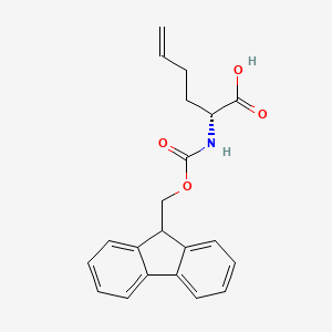 (R)-2-((((9H-Fluoren-9-yl)methoxy)carbonyl)amino)hex-5-enoic acid chemical structure (CAS 865352-21-2)