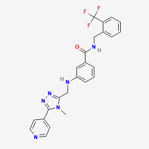 3-[[[4-methyl-5-(4-pyridinyl)-4H-1,2,4-triazol-3-yl]methyl]amino]-N-[[2-(trifluoromethyl)phenyl]methyl]-Benzamide chemical structure (CAS 865608-11-3)