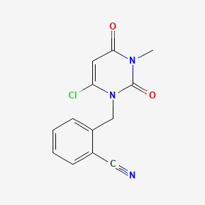 2-((6-Chloro-3-methyl-2,4-dioxo-3,4-dihydropyrimidin-1(2H)-yl)methyl)benzonitrile chemical structure (CAS 865758-96-9)