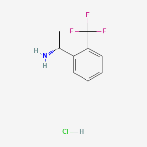 (R)-1-(2-(Trifluoromethyl)phenyl)ethanamine hydrochloride chemical structure (CAS 865815-07-2)
