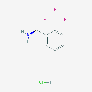 (S)-1-(2-(Trifluoromethyl)phenyl)ethanamine hydrochloride chemical structure (CAS 865815-09-4)