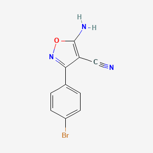 5-Amino-3-(4-bromophenyl)isoxazole-4-carbonitrile chemical structure (CAS 866154-02-1)