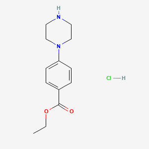 Ethyl 4-(piperazin-1-yl)benzoate hydrochloride chemical structure (CAS 86620-17-9)