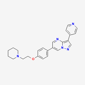 6-(4-(2-(Piperidin-1-yl)ethoxy)phenyl)-3-(pyridin-4-yl)pyrazolo[1,5-a]pyrimidine chemical structure (CAS 866405-64-3)