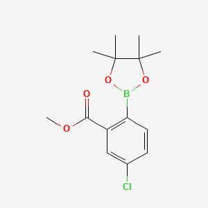 5-Chloro-2-(4,4,5,5-tetramethyl-[1,3,2]dioxaborolan-2-yl)benzoic acid methyl ester chemical structure (CAS 866625-02-7)