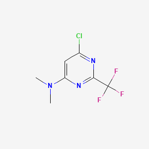 6-Chloro-N,N-dimethyl-2-(trifluoromethyl)pyrimidin-4-amine chemical structure (CAS 866648-53-5)