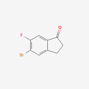 5-Bromo-6-fluoro-2,3-dihydro-1H-inden-1-one chemical structure (CAS 866862-25-1)