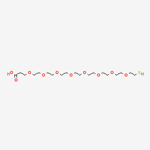 1-Mercapto-3,6,9,12,15,18,21,24-octaoxaheptacosan-27-oic acid chemical structure (CAS 866889-02-3)