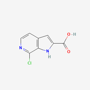 7-Chloro-1H-pyrrolo[2,3-c]pyridine-2-carboxylic acid chemical structure (CAS 867034-08-0)
