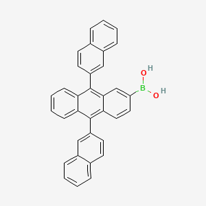(9,10-Di(naphthalen-2-yl)anthracen-2-yl)boronic acid chemical structure (CAS 867044-28-8)