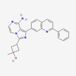 Cis-3-(8-Amino-1-(2-phenylquinolin-7-yl)imidazo[1,5-a]pyrazin-3-yl)-1-methylcyclobutan-1-ol chemical structure (CAS 867160-71-2)