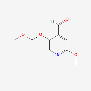 2-Methoxy-5-(methoxymethoxy)isonicotinaldehyde chemical structure (CAS 867267-27-4)