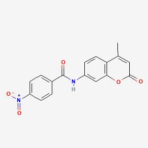 N-(4-Methyl-2-oxo-2H-chromen-7-yl)-4-nitrobenzamide chemical structure (CAS 867301-81-3)