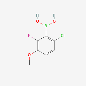 (6-Chloro-2-fluoro-3-methoxyphenyl)boronic acid chemical structure (CAS 867333-04-8)